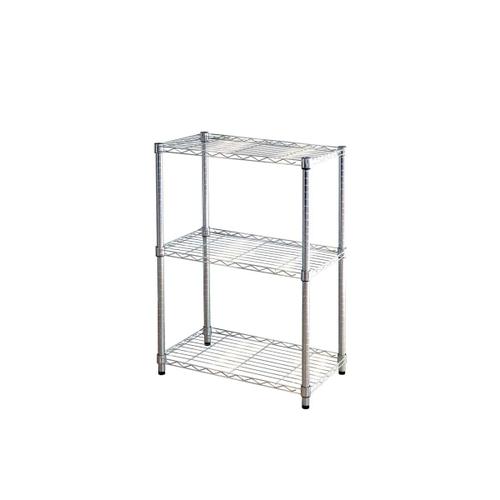 Rayonnage métallique KIT CLOSET Série Stylo - 3 étagères - Chromé - 90 x 35 x 60 cm