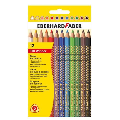 Eberhard Faber - Crayons De Couleur Triangulaires Tri Winner - 12 Couleurs Assorties