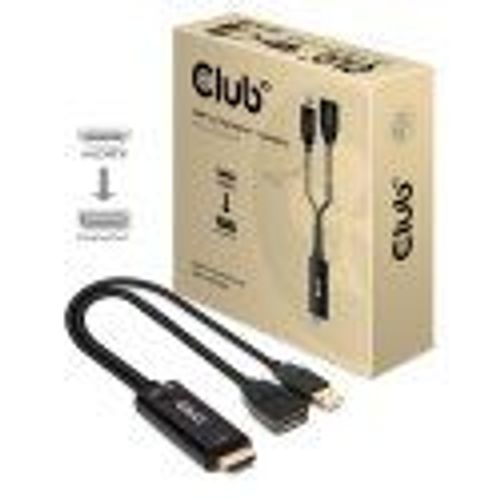 Club3d Hdmi 2.0 To Displayport 1.2 4k60hz Hdr M/f Active Adapter Noir