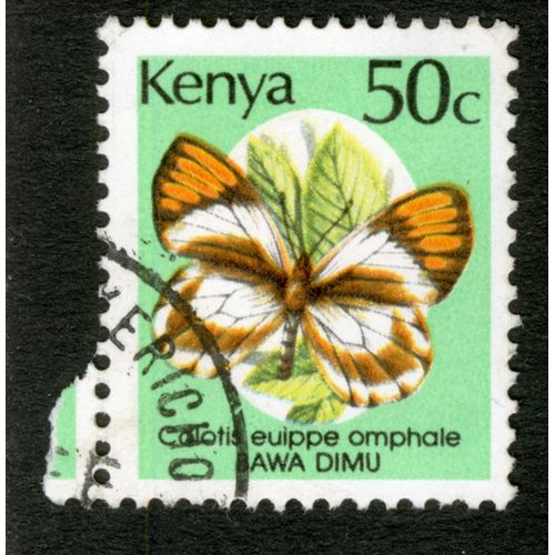 Timbre Oblitéré Kenya, Colotis Euippe Omphale, Bawa Dimu, 50 C