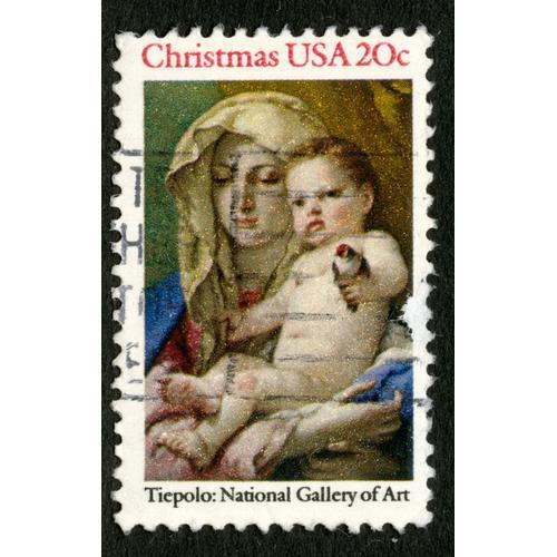 Timbre Oblitéré Usa 20c, Christmas, Tiepolo : National Gallery Of Art