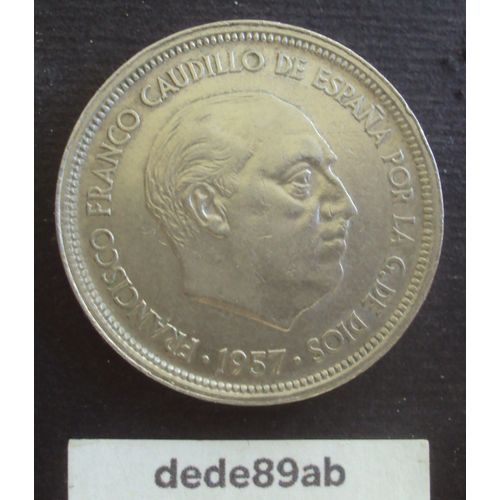 Espagne . Pièce De 50 Pesetas 1957 . Franco Caudillo ( Étoile 60 )