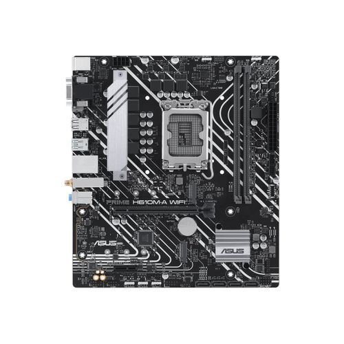 ASUS PRIME H610M-A WIFI - Carte-mère - micro ATX - Socket LGA1700 - H610 Chipset - USB 3.2 Gen 2, USB 3.2 Gen 1 - Gigabit LAN, Wi-Fi, Bluetooth - carte graphique embarquée (unité centrale...