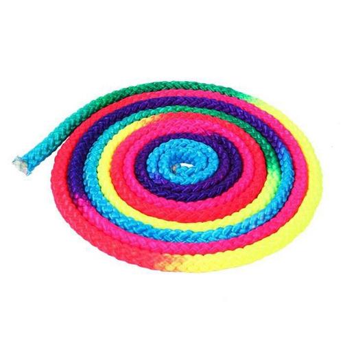 Corde D'entraîNement De Corde D'arts De Gymnastique Rythmique Belle Couleur Arc-En-Ciel En Nylon Pour La Gymnastique Artistique