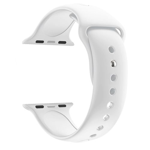 Bracelet Silicone Blanc Souple Sport Mixte Remplacement Montre Pour Apple Iwatch 44 Mm Taille M/L