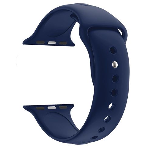 Bracelet Silicone Bleu Fonce Souple Sport Mixte Remplacement Montre Pour Apple Iwatch 44 Mm Taille S/M