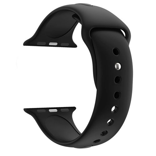 Bracelet Silicone Noir Souple Sport Mixte Remplacement Montre Pour Apple Iwatch 44 Mm Taille M/L