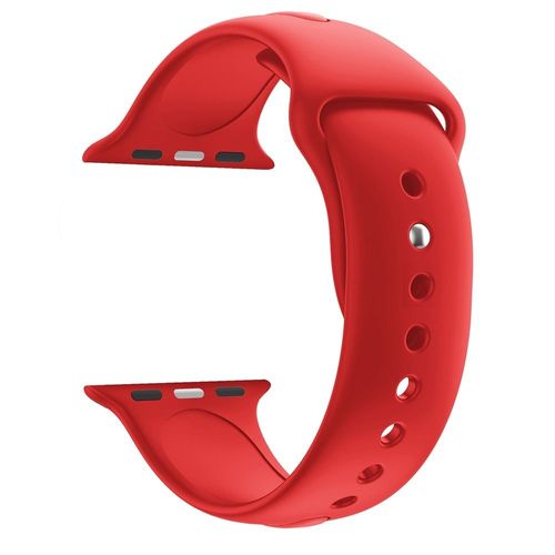 Bracelet Silicone Rouge Souple Sport Mixte Remplacement Montre Pour Apple Iwatch 44 Mm Taille S/M
