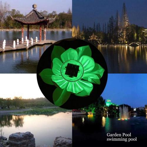 Lotus Light Solar Power Waterproof Led Flower Floating Lamp Garden Color Change