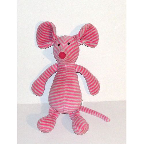 Doudou Souris Grise Rayé Rose Peluche Souris Jellycat 26 Cm
