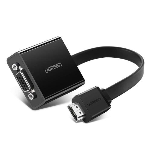 UGREEN Adaptateur HDMI vers VGA 1080P avec Sortie Audio 3.5mm Convertisseur HDMI Mle à  VGA Femelle Compatible avec PC Ordinateur