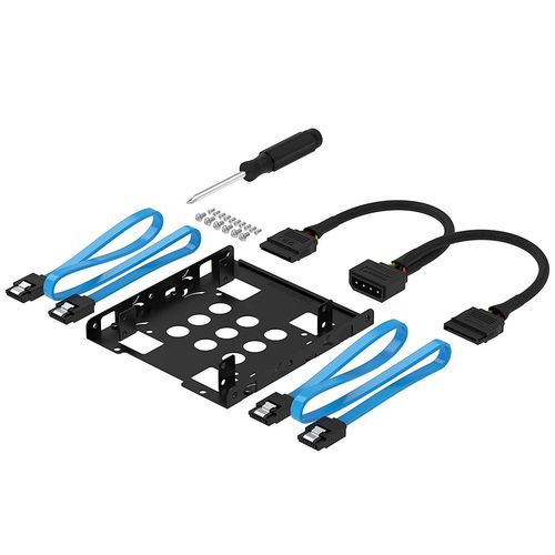 Sabrent 3,5 pouces à  x2 SSD / Kit de montage disque dur interne 2,5 pouces [SATA et câbles d'alimentation inclus] (BK-HDCC)