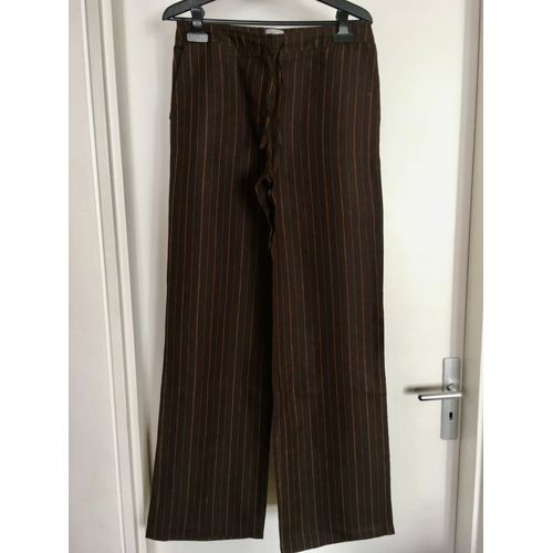 Pantalon En Lin Cyrillus Marron Taille 40