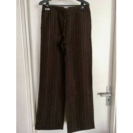 Pantalon En Lin Cyrillus Marron Taille 40