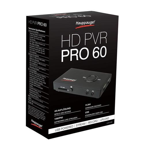 Hauppauge HD PVR Pro 60 - 01685 - HDMI AV Grabber jusqu'à  4k - Enregistrement 1080p60 - Diffusion - Standalone sur Carte SD ou US