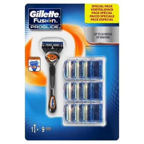 Gillette Rasoir Fusion Proglide Flexball Avec 9 Recharges 