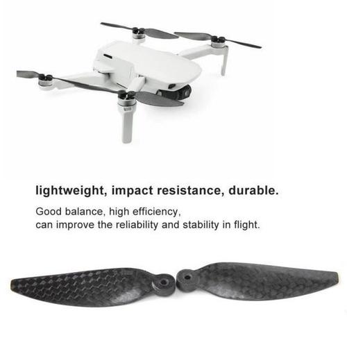 HéLices En Fibre De Carbone Lanqi Pour HéLices De Drone Pour Dji Mavic Noir (2 Paires)-Générique