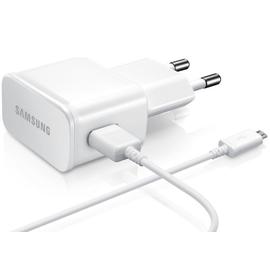 Chargeur Samsung Galaxy S I9000 Charge Rapide AFC 2A Blanc + cable 1,5 M  USB-micro USB