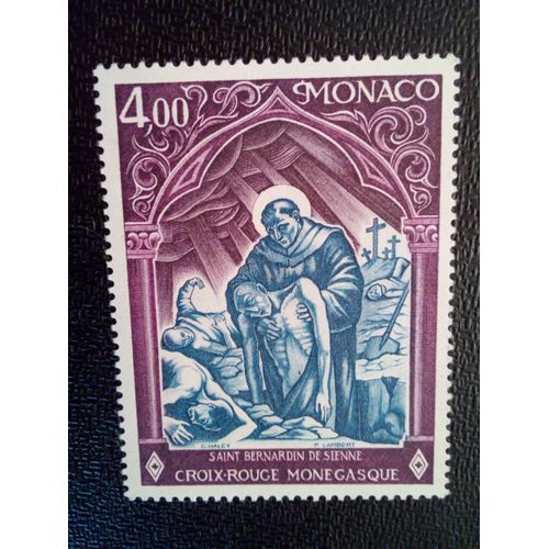 Timbre Monaco Yt 1005 St. Bernardin De Sienne (1380-1444), Moine Franciscain 1975 ( 101012 )