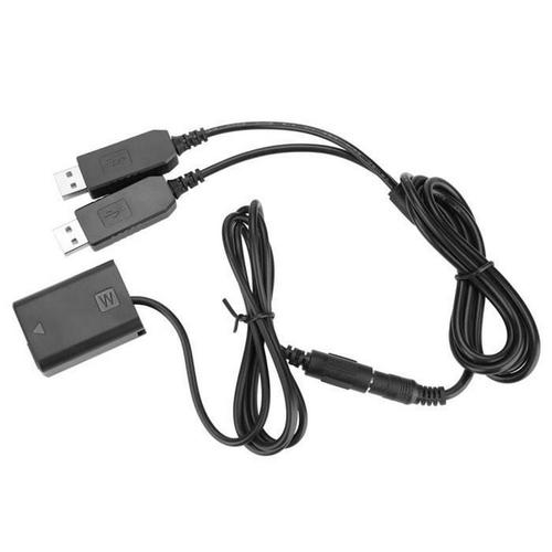 Adaptateur secteur pour Sony Np-Fw50 double remplacement de l'adaptateur de batterie factice USB pour Sony A6300 A5000