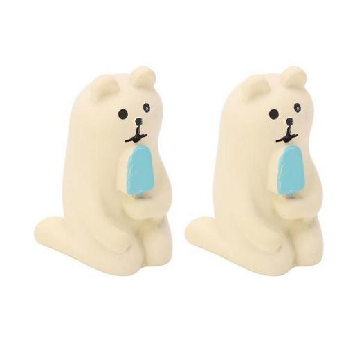 2 PièCes Figurines D'ours Miniatures Ours Manger Sucette GlacéE Figurines D'ours En RéSine Anti-âGe DéCor à La Maison