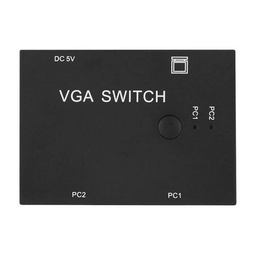 Adaptateur Vga Séparateur Vga Accessoire informatique Commutateur 2 ports 2 en 1 Commutateur hôte Accessoires d'affichage Hd