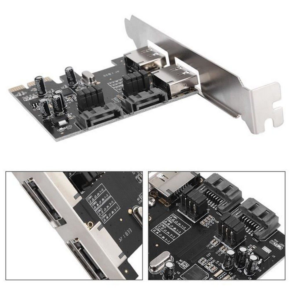 Jusqu'à 750 Mo/s 6 carte Riser Pci vers 4 ports Sata/Esata 3.0 Asm1061 Sata 3.0 Pci vers Esata/Sata