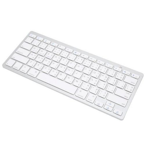 Clavier anglais sans fil anglais thaï bilingue clavier Portable élégant Ultra mince argent blanc clavier d'ordinateur