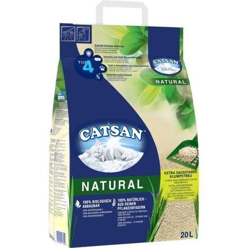 Catsan Natural Litiere Vegetale Agglomerante - Pour Chat - 20 L