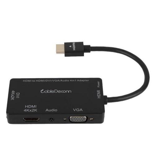 Câble décodeur Hdmi vers Dvi 4K-Adaptateur Vga-Hdmi 4K-Audio 4 en 1 Câble de conversion pour Pc-Phone