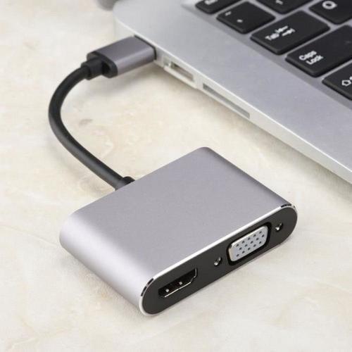 1080P Hd Usb Hdmi Adaptateur Usb 3.0 vers Vga + Hdmi Converter pour Windows 7/8/10 Desktop Laptop Tablet