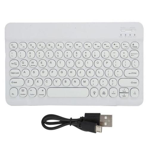 Clavier plat clavier sans fil 10 pouces RVB rétro-éclairé clavier Portable capuchon rond pour tablette de téléphone