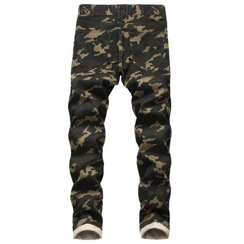 Jeans Camouflage Slim Fit Homme Stretch Pantalon Jean Fashion Imprime 5 Poches Tendance Rakuten