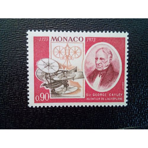Timbre Monaco Yt 928 Sir George Cayley (1773-1857), Pionnier De L'aviation, Mode Vol 1973 ( 021012 )