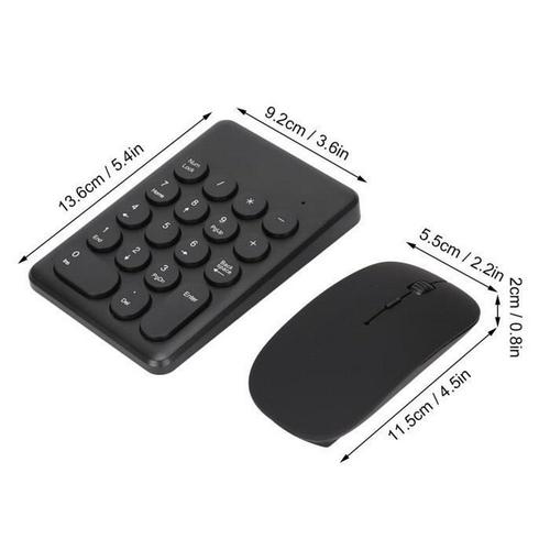 Portable Slim Numeric Keypad 2.4Ghz Usb Wireless Black Mouse Combo Set Ordinateurs portables