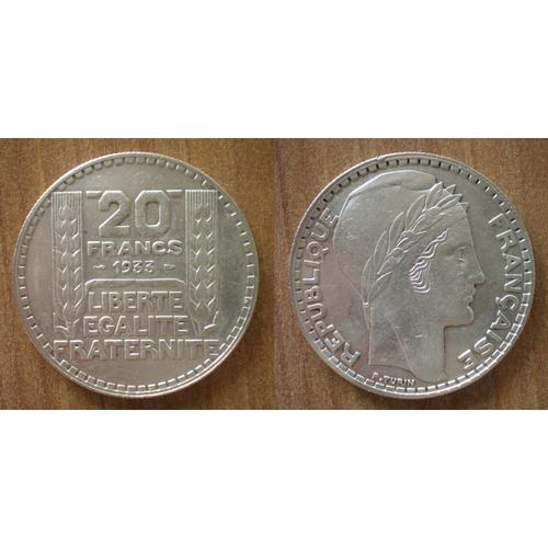 France 20 Francs 1933 Turin Argent Piece Franc Silver Frcs Frs Frc