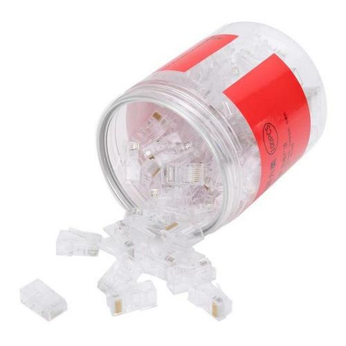 100 pièces Rj45 Cat6 connecteur prise Cat6 connecteur d'extrémité câble réseau non blindé prise modulaire plaquée or