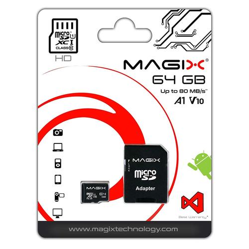 Micro SD Card MAGIX HD Series Class10 V10 + SD Adapter UP to 80MB/s (64GB)