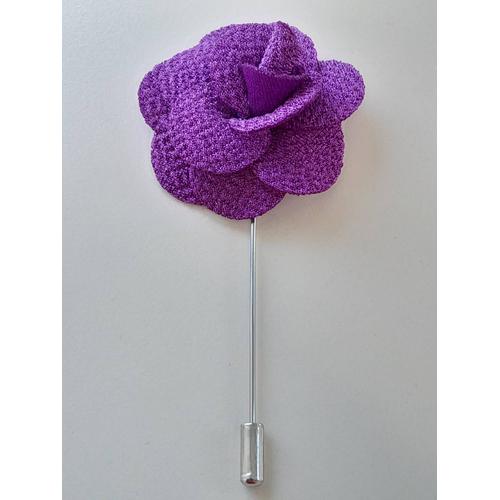 Broche Boutonnière En Forme De Fleur De Couleur Violette Pour Costume Ou Veste