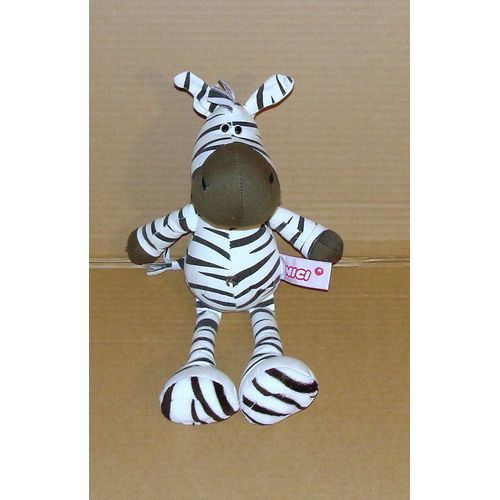 Doudou Zebre Nici En Tissus Peluche Zebre 28 Cm
