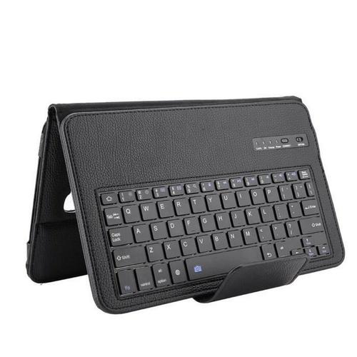 Clavier sans fil tablette clavier étui sans fil Bluetooth clavier couverture pour Sumsung Tab A 10.1 T580 (noir)