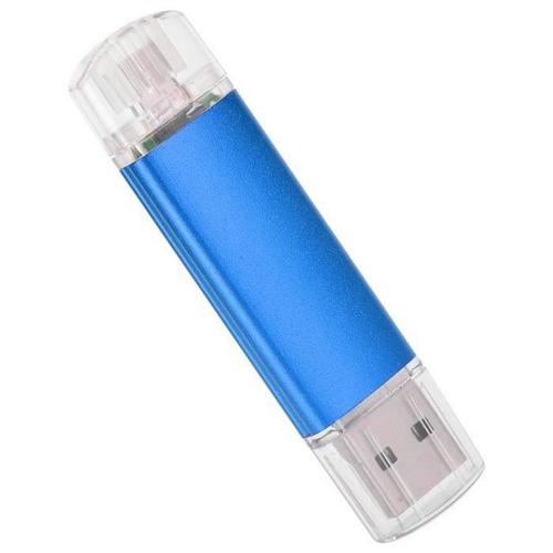 Otg Disk USB Flash Drive 2 en 1 Otg Usb2.0 U Disk High Capacity Data Storage Memory Stick Bule (8Gb)