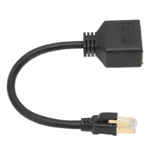 Adaptateur Ethernet 1 à 2 ports Rj45 Extension de câble adaptateur Ethernet 1 à 2 ports Excellente transmission de connexion