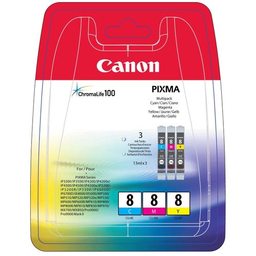 Canon CLI-8 Cartouche C/M/Y Multipack Cyan, Magenta, Jaune