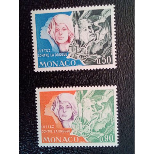 Timbre Monaco Yt 931 - 932 Toxicomane, Seringue, Visage De Fille 1973 ( 021012 )