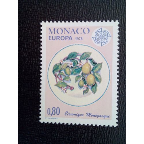 Timbre Monaco Yt 1062 Assiette Décorative En Céramique (Xxème Siècle) 1976 ( 021012 )