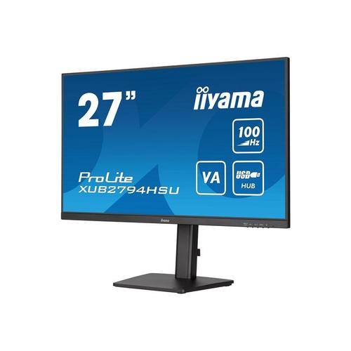 iiyama ProLite XUB2794HSU-B6 - Écran LED - 27" - 1920 x 1080 Full HD (1080p) @ 100 Hz - VA - 250 cd/m² - 4000:1 - 1 ms - HDMI, DisplayPort - haut-parleurs - noir mat