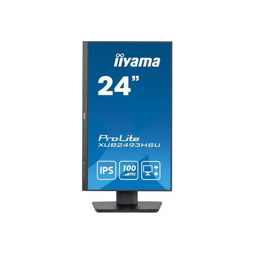 iiyama ProLite XUB2493HSU-B6 - Écran LED - 24" (23.8" visualisable) - 1920 x 1080 Full HD (1080p) @ 100 Hz - IPS - 250 cd/m² - 1000:1 - 1 ms - HDMI, DisplayPort - haut-parleurs - noir mat
