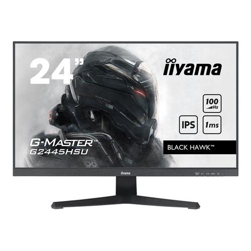 iiyama G-MASTER Black Hawk G2445HSU-B1 - Écran LED - 24" - 1920 x 1080 Full HD (1080p) @ 100 Hz - IPS - 250 cd/m² - 1300:1 - 1 ms - HDMI, DisplayPort - haut-parleurs - noir mat