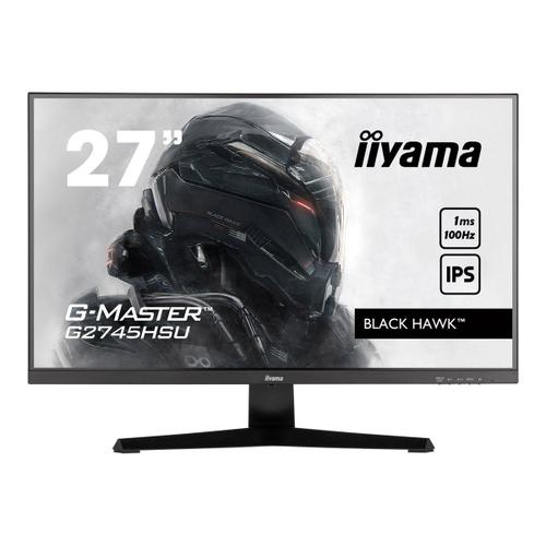 iiyama G-MASTER Black Hawk G2745HSU-B1 - Écran LED - 27" - 1920 x 1080 Full HD (1080p) @ 100 Hz - IPS - 250 cd/m² - 1000:1 - 1 ms - HDMI, DisplayPort - haut-parleurs - noir mat
